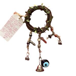 Handmade one of a kind Door Blessings by Dani beads bells crystals and evil eye